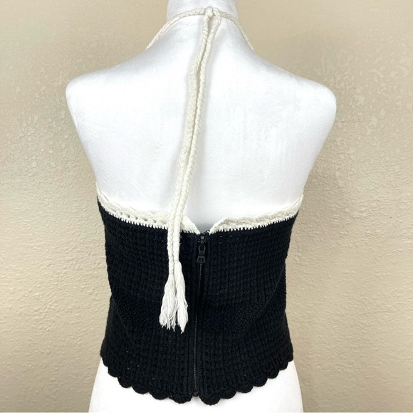 Alice + Olivia Saran Crochet Knit Cropped Halter Top Size‎ Large Women - Picture 6 of 11